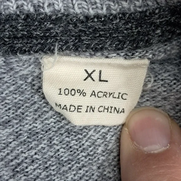 Weatherproof Vintage Mens Gray Waffle Knit Crewneck Sweater XL Acrylic - Picture 3 of 7